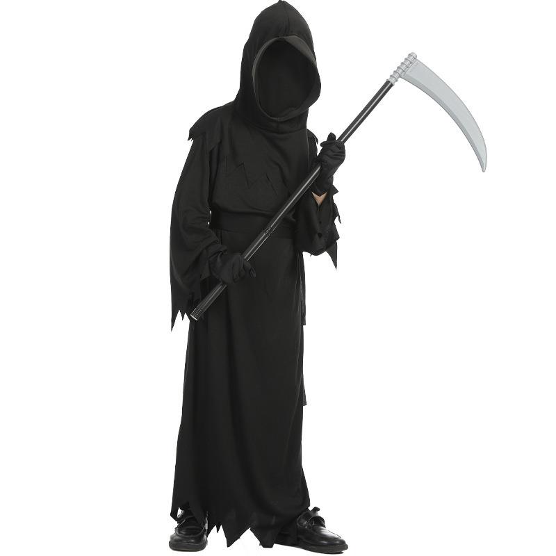 儿童服装死神服装COS万圣节恐怖搞怪幽灵地狱使者角色扮演服饰