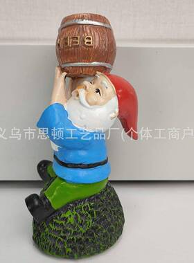 圣诞节礼品摆件花园摆件小矮人树脂工艺品卡通侏儒雕像白胡子老人