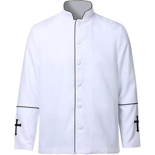 z中世纪牧师神父外套 万圣节神职人员cos外套上衣角色扮演服装工