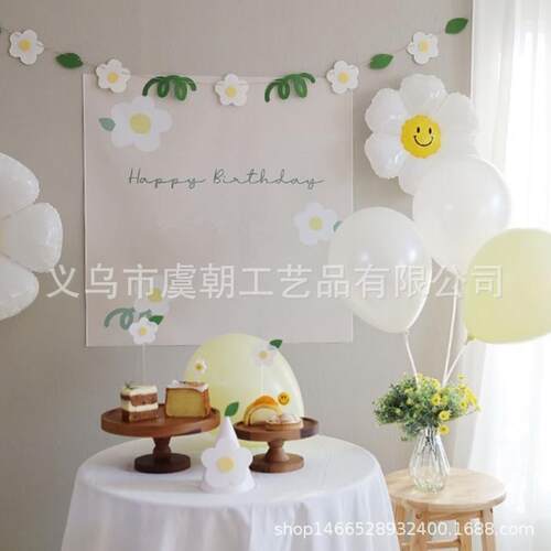 韩国ins宝宝生日字母挂旗派对场景布置森系儿童卧室挂布拍照装饰