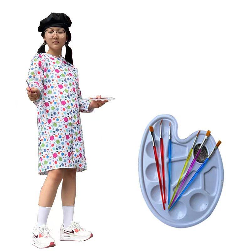万圣节儿童职业体验服装画家表演服儿童画家服装表演绘画衣服