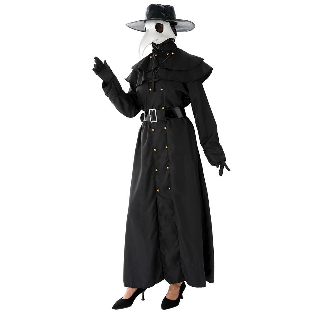 万圣节瘟疫医生cos服装鸟嘴黑乌鸦面具万圣瘟医装扮恐怖医生服装