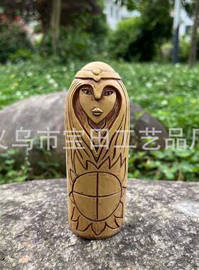 北欧维京神仿木制雕像 维京人祭坛神雕塑家居装饰品 适用于户外花