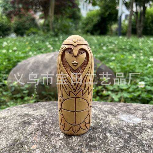 北欧维京神仿木制雕像 维京人祭坛神雕塑家居装饰品 适用于户外花