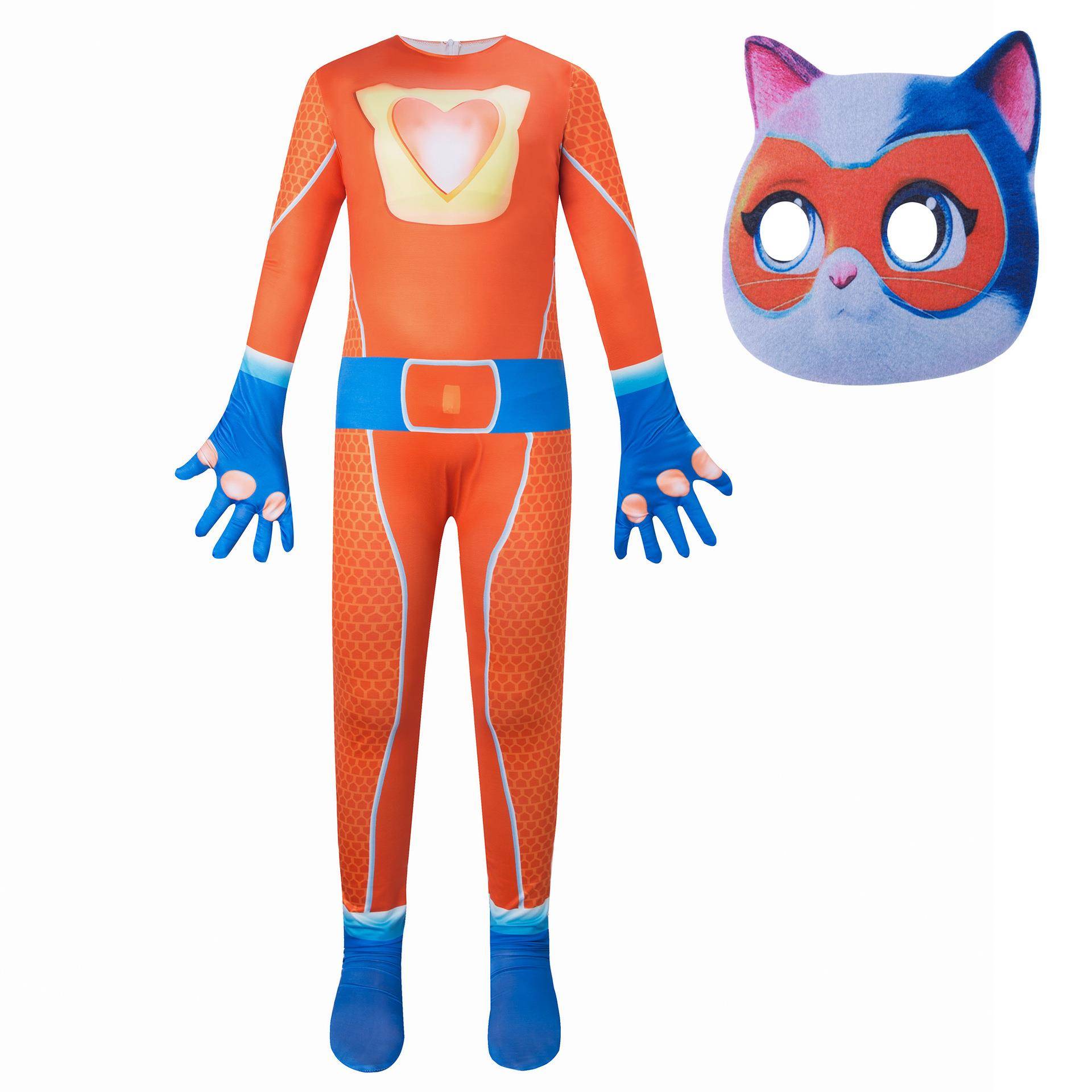 SuperKitties连体衣紧身衣万圣节服装舞台表演服饰超级猫咪