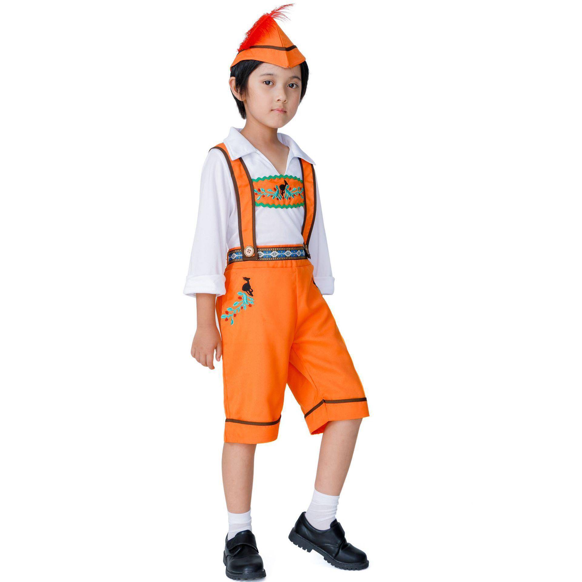 WISH男童女童六一儿童节舞台表演服背带裤连衣裙演出服啤酒节服装