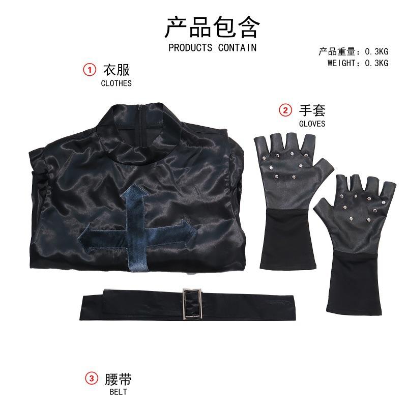 跨境爆款万圣节黑色骑士刽子手cosplay服装 黑色骑士刽子手cos服