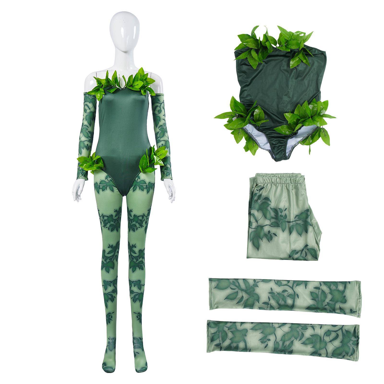 亚马逊跨境货源蝙蝠侠毒藤女cos服 毒藤女真人连体衣cosplay服装