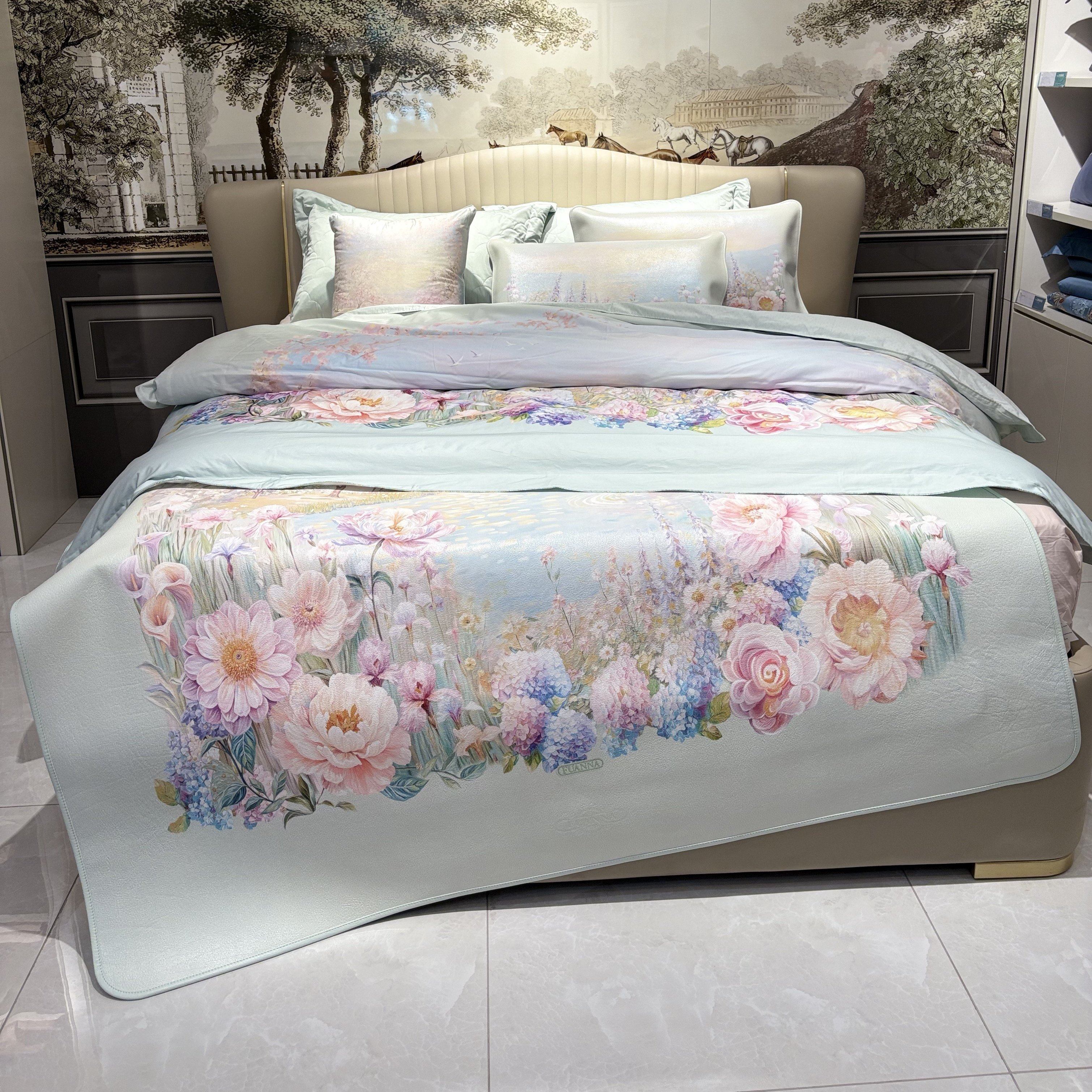 富家安娜天丝四件套2026春夏新款莱赛尔棉套件花卉田园风彼时花开,床上用品,牛皮席,淘宝优惠券,粉丝福利购,淘宝优惠卷