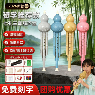 葫芦丝小学生专用七孔三音c调乐器旗舰店降b调防摔儿童初学者入门