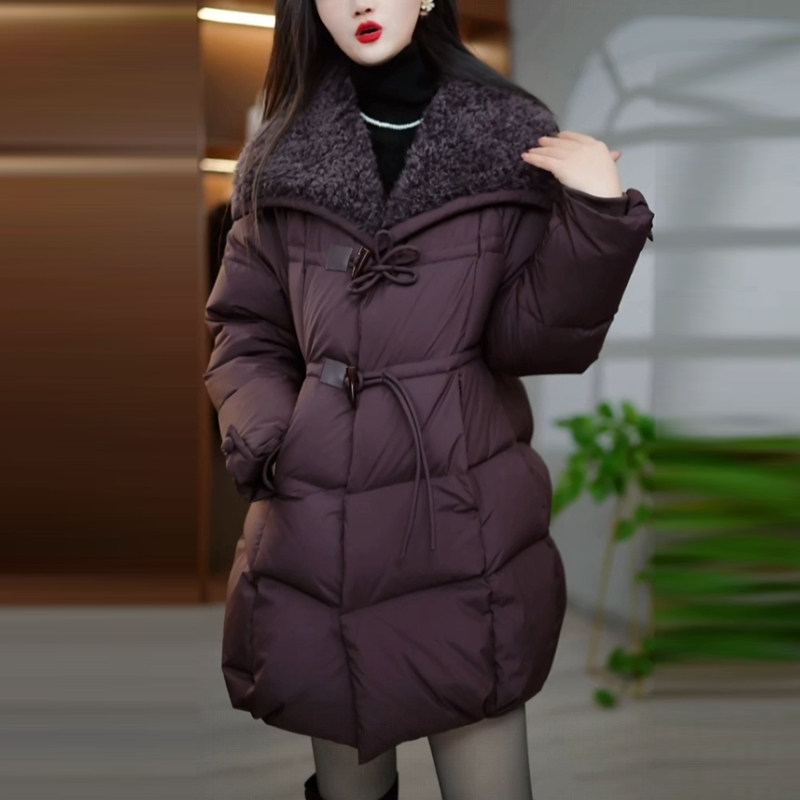 免洗遮肉显瘦羽绒服女2025冬季新款时尚气质中长款保暖白鸭绒外套,女装/女士精品,羽绒服,淘宝优惠券,粉丝福利购,淘宝优惠卷