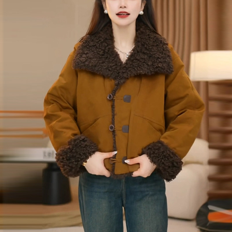 时尚休闲百搭翻领加绒保暖短款羽绒服女冬季新款洋气减龄高端外套