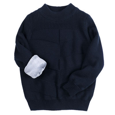 毛衣加绒冬季男童保暖中领毛衣