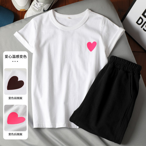 温感变色纯棉男童休闲夏季