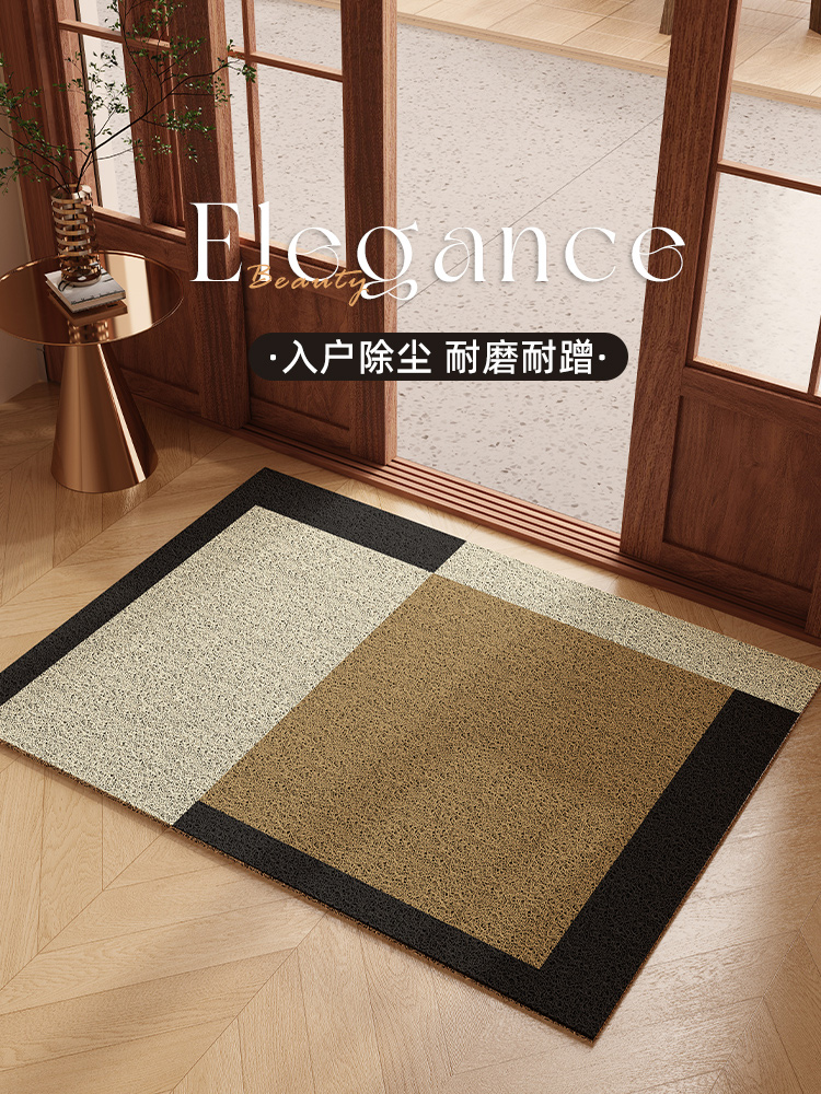 覆古中古风入户门地垫丝圈入户地毯2025新款玄关门口蹭脚垫可裁剪