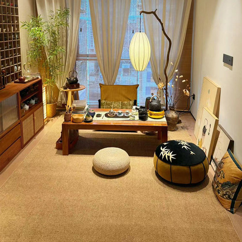 茶室地毯纯色仿剑麻客厅茶桌