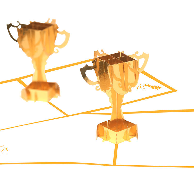 创意手工制作生日送宝宝奖励礼物奖牌立体金色奖杯幼儿园儿童贺卡