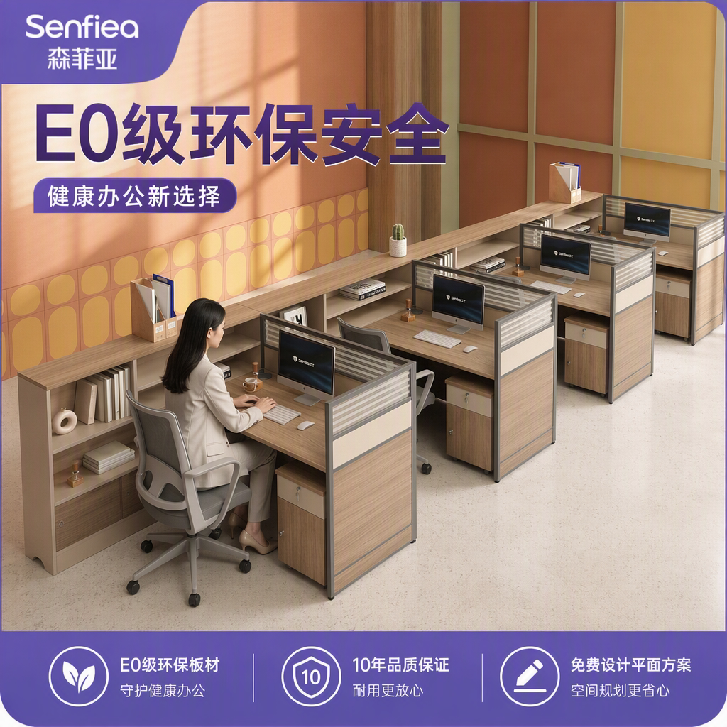 森菲亚简约现代办公室屏风职员桌