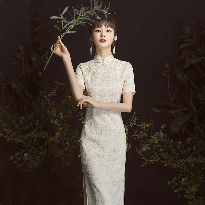 改良旗袍2020新款高雅年轻中长款小香风复古日常连衣裙少女生活装
