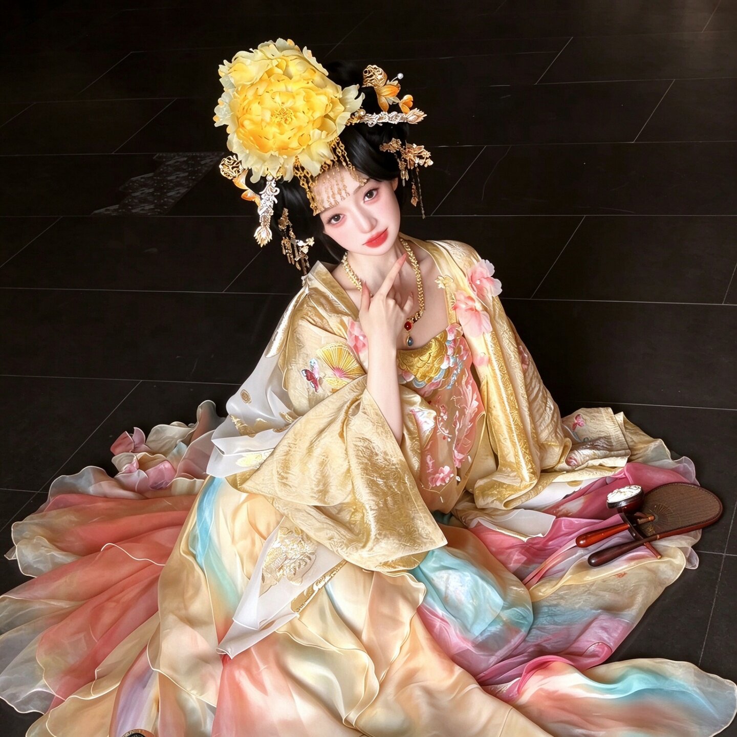 汉服女唐制诃子裙神仙服国风套装