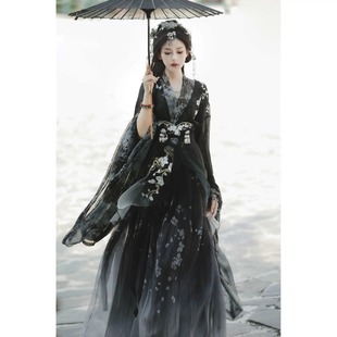 汉服女魏晋南北朝大袖衫重工刺绣清泠风交领直裾齐腰裙江湖武侠风