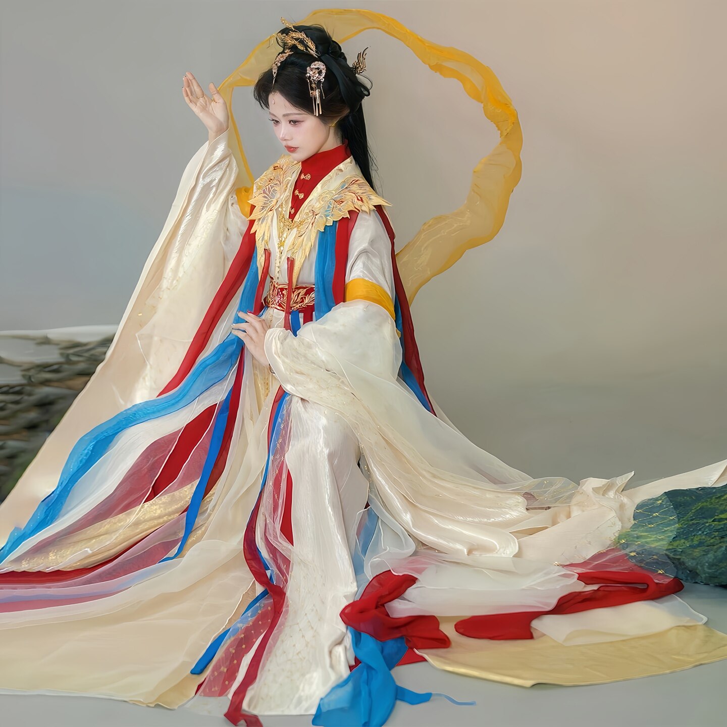 汉服魏晋制重工刺绣神仙服交领直裾汉元素改良古风仙侠影视套装