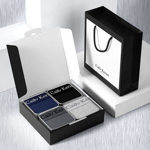 CK&jav男士内裤2025新款透气莫代尔棉平角裤四角裤短裤裤衩礼盒