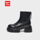 韩版 新款 英伦风通勤百搭加绒圆头厚底短靴 爱依服靴子2025冬季 IEF