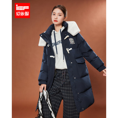 IEF/爱依服2025冬季新款美式时尚休闲学院风通勤保暖羽绒中长外套