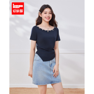 大码 显瘦上衣 爱依服 通勤设计感修身 IEF 新款 女装 微胖 2025夏季