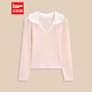 IEF/爱依服2026春季新款法式甜美温柔小女人气质修身显瘦毛织上衣