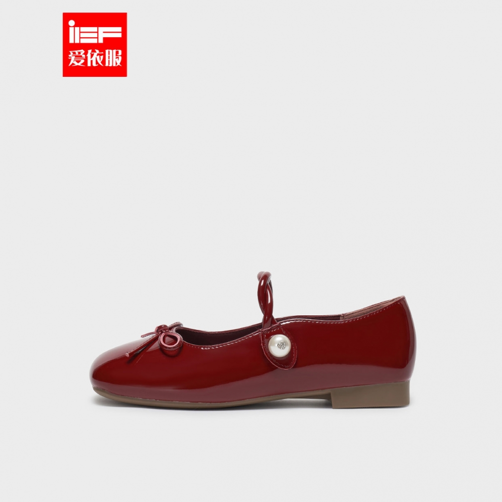 IEF/爱依服女鞋2025秋季新款法式甜美淑女气质百搭蝴蝶结平底单鞋
