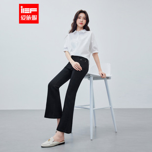 IEF/爱依服裤子2026春季新款韩版成熟女人味通勤百搭修身喇叭裤