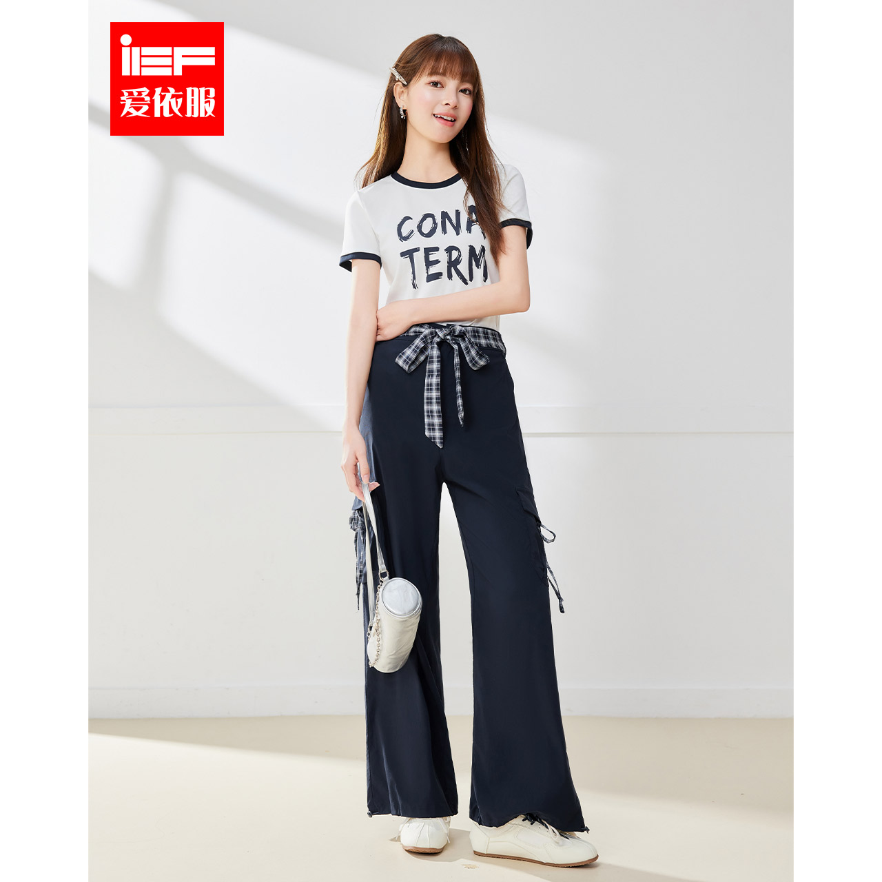 IEF/爱依服时尚套装2025夏季新款韩版休闲运动风通勤百搭上下套裤