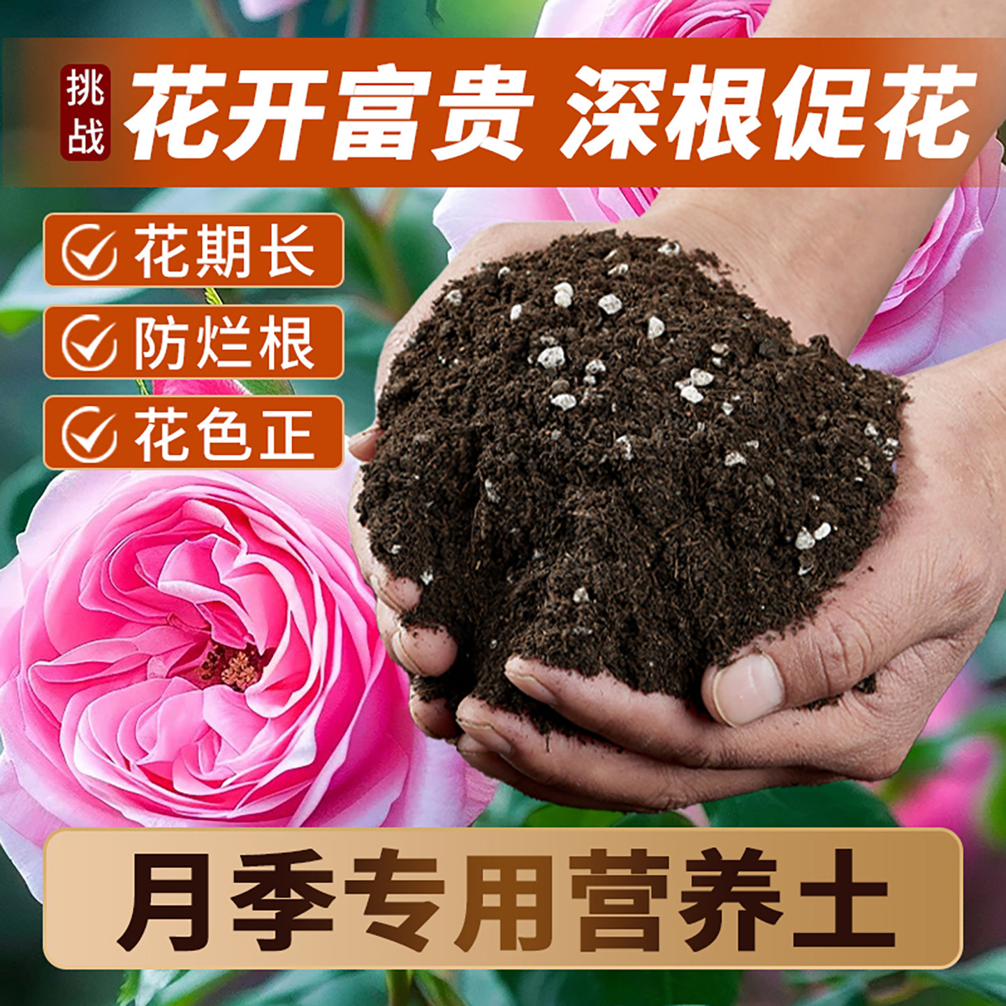 月季土专用土蔷薇花土月季花专用营养土壤月季花专用肥泥土种植土