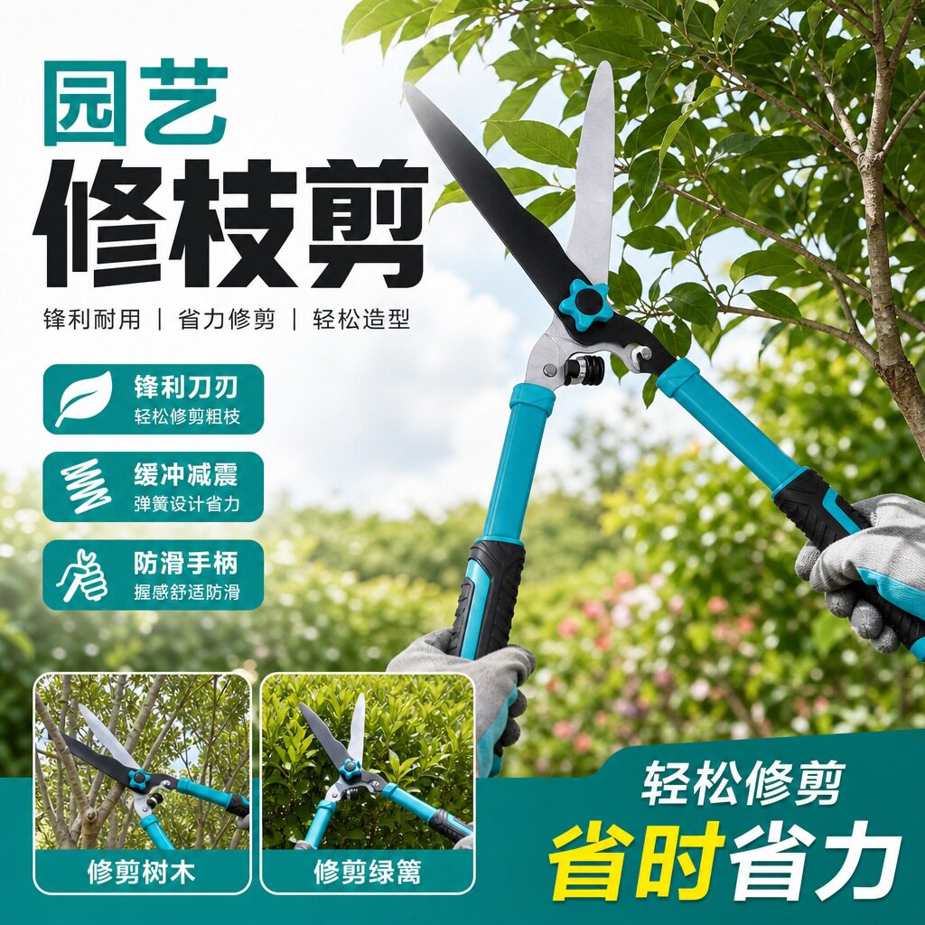 园艺修枝剪绿篱剪工具草坪修剪修枝剪花草树枝剪粗枝园林专用剪刀