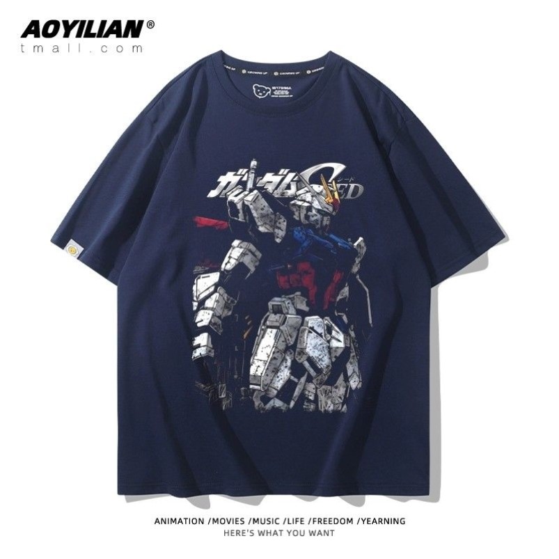 机动战士高达UC动漫独角兽周边cos新款日系学生儿童衣服半袖t恤夏