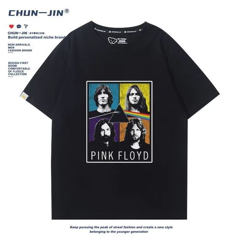 pinkfloyd平克弗洛伊德乐队短袖t恤男童月之暗面宽松rock摇滚上衣