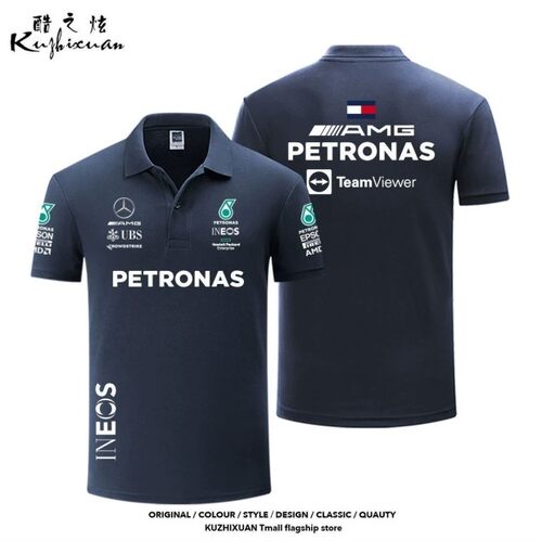 梅赛德斯奔驰AMG车队最新款F1汉密尔顿同款赛车服短袖男装POLO衫