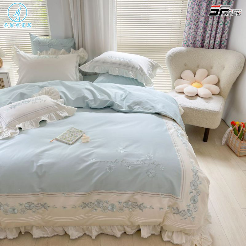 公主风100支全棉长绒棉四件套