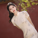 中国风 旗袍新中式 小个子夏季 少女中长款 连衣裙改良年轻款 2024新款