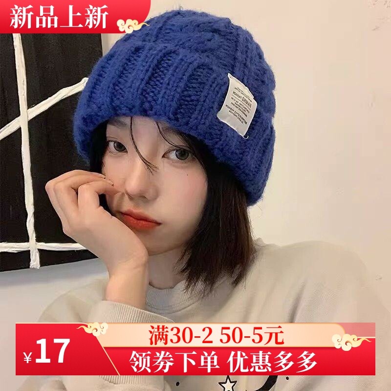 秋冬时尚针织帽女款韩版时尚麻花毛线帽保暖护耳多色可选休闲