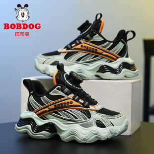 巴布豆男童鞋儿童运动鞋2025秋冬季中大童皮面防水男孩鞋子跑步鞋