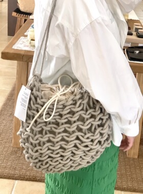 「Maroon」品牌授权现货 意大利Alienina Ruth棉编织托特包单肩包