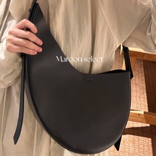 「Maroon」约2周 Winona 牛皮月牙包 极简风单肩斜挎包 Soeur