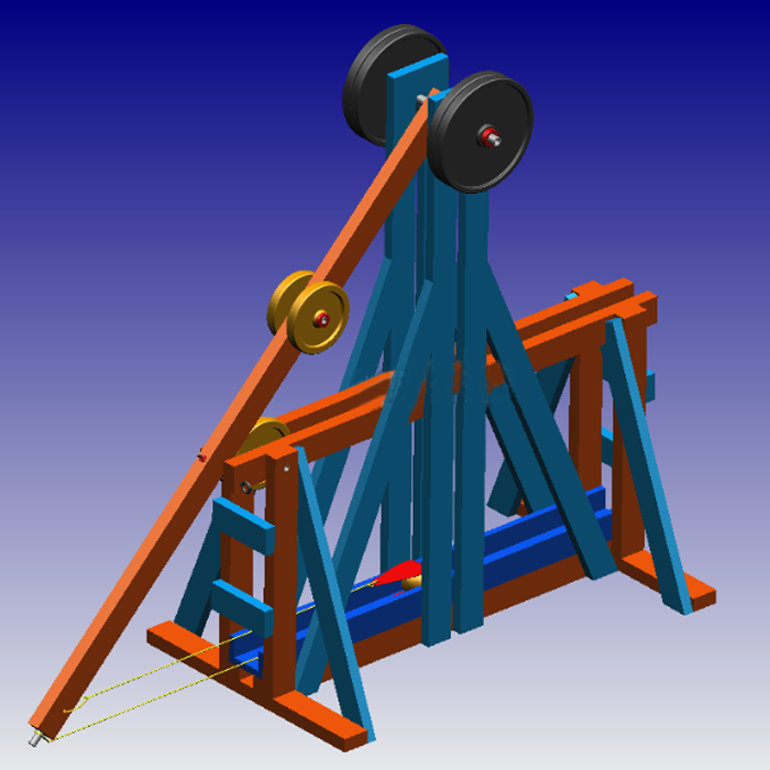 摆臂投石机设计模型图纸01200715
