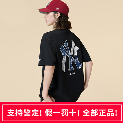 腰果花运动短袖T恤情侣NY印花