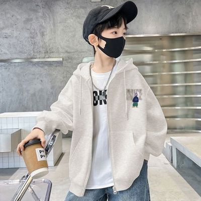 男女童卫衣2025新款秋冬中大童加绒加厚拉链连帽上衣儿童开衫外套