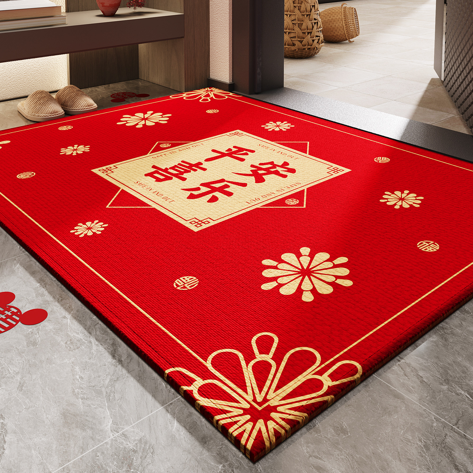 喜庆入户门地垫进门地毯门口家用门垫防滑入户高级玄关脚垫可裁剪,居家布艺,入户地垫,淘宝优惠券,粉丝福利购,淘宝优惠卷