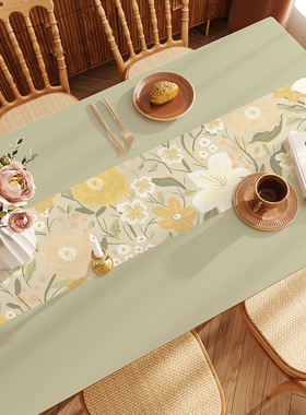 M2025法式田园风皮革桌布防水防油免洗防烫餐桌茶几桌子保护垫KOJ